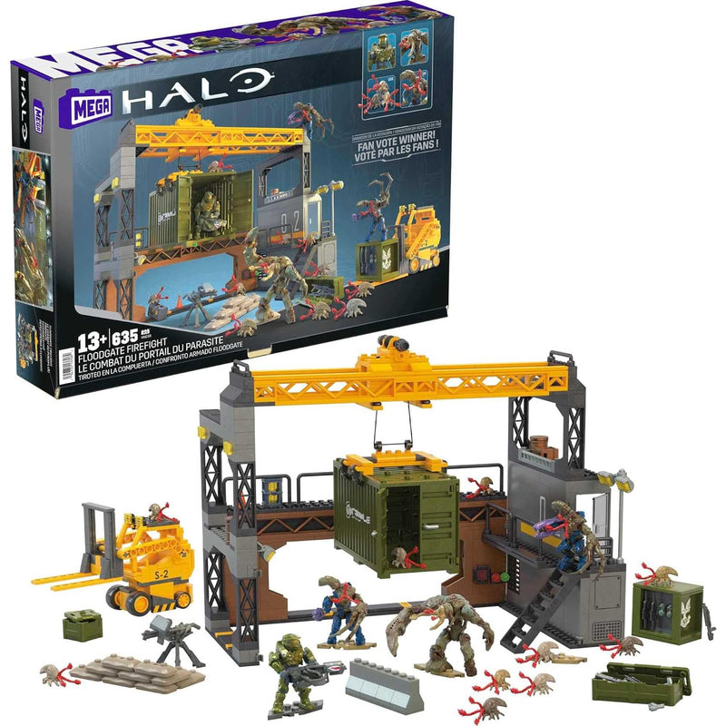 Halo Infinite Building Toys Set, Floodgate Firefight With 634 Pieces, 4 Mic