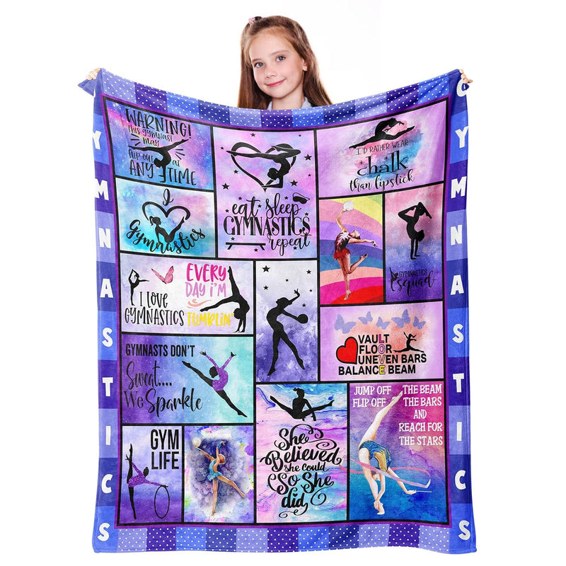 Gymnastics Lovers Kids Blanket Gymnast Gifts For Girls Teens Women Birthday Gi