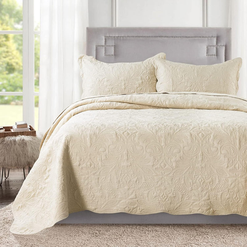 Oversized Bedspread Quilt Sets - 3 Piece California King Quilt Microfiber Beds