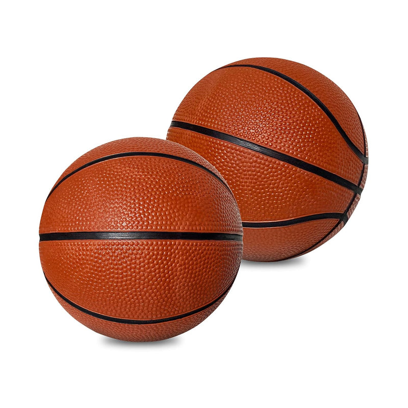 Botabee 5" Rubber Premium Mini Basketballs (2-Pack) - Non-Slip Textured Sur