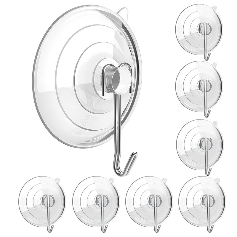Suction Cup Hooks, Upgrade 2.5 Inches Clear Pvc Suction Cups With Metal Hooks 7