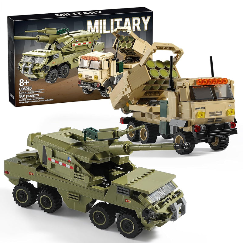 Military Vehicles Toy Building Blocks Set Compatible With Lego, Featuring 2