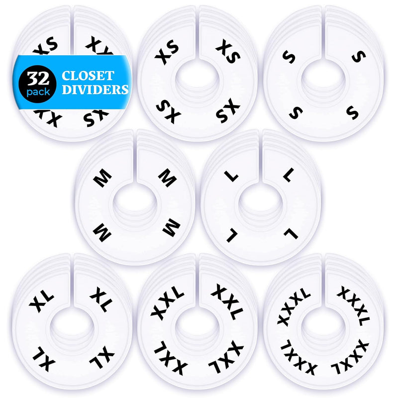 32 Closet Dividers For Hanging Clothes- White Closet Divider Set Of 32 | Clothin