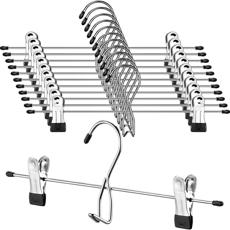 12 Pcs College Dorm Room Supplies Decor Skirt Pants Hangers With Clips Heavy Dut