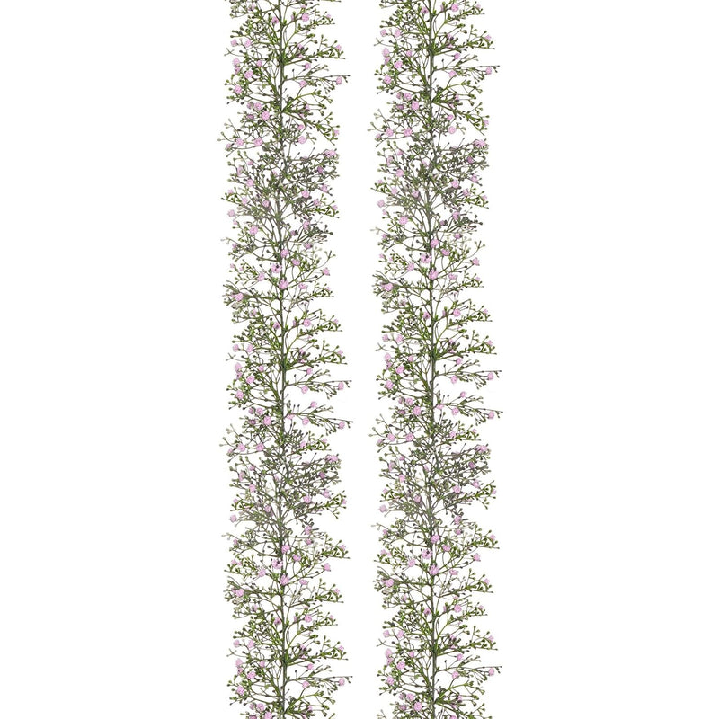 2 Pcs 5.8 Ft Artificial Baby Breath Flower Vines, Real Touch Faux Gypsophila H