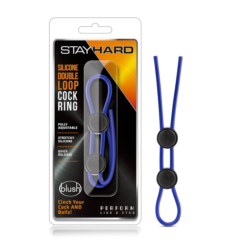 Stay Hard Silicone Double Lasso Loop C Ring And Ball Cinch - Strong, Stretchy - Increase Stamina - Harder Erections - Convenient Dual Quick Release Locks - Penis Sex Toy