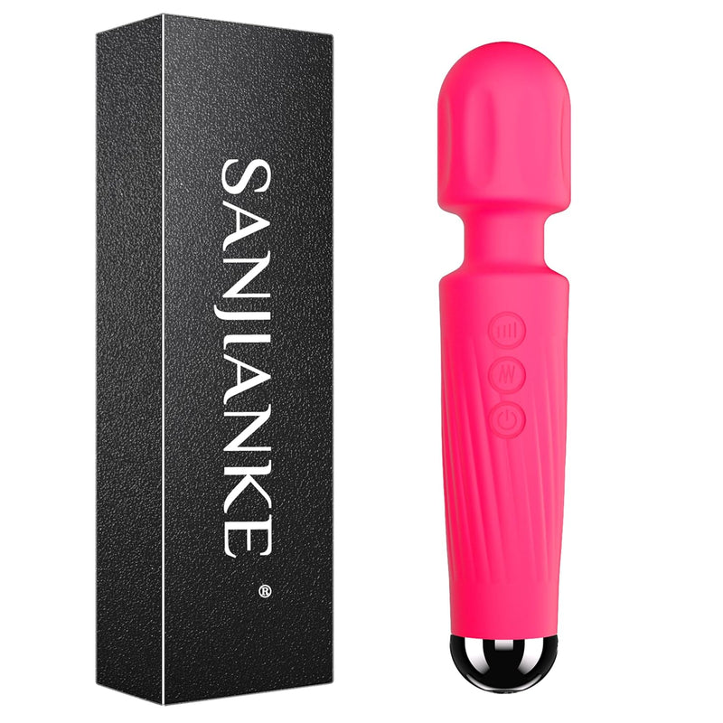 Vibrator Wand Sex Toys,Clit Stimulator Vibrators,Vibrator For Woman,Wand Massager Sex Toy,20 Patterns,8 Speeds Of Pleasure,Quiet Adult Sex Toys,Waterproof, For Women Partner Play Gifts (Rose Red)