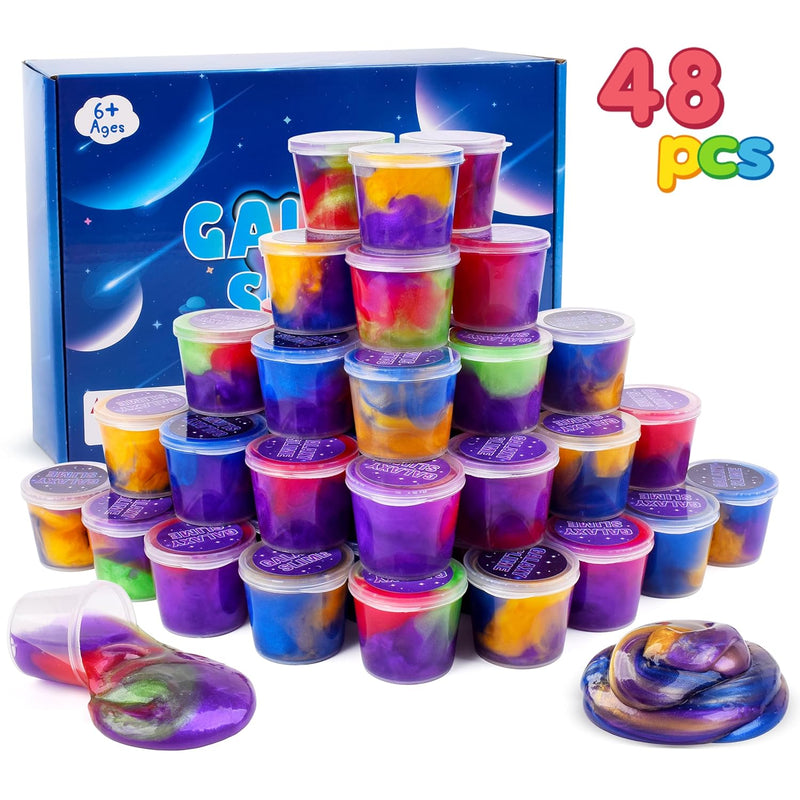 48 Pack Galaxy Mini Butter Slime Kit, 45 Pack Scented Slime Party Favor Gifts,