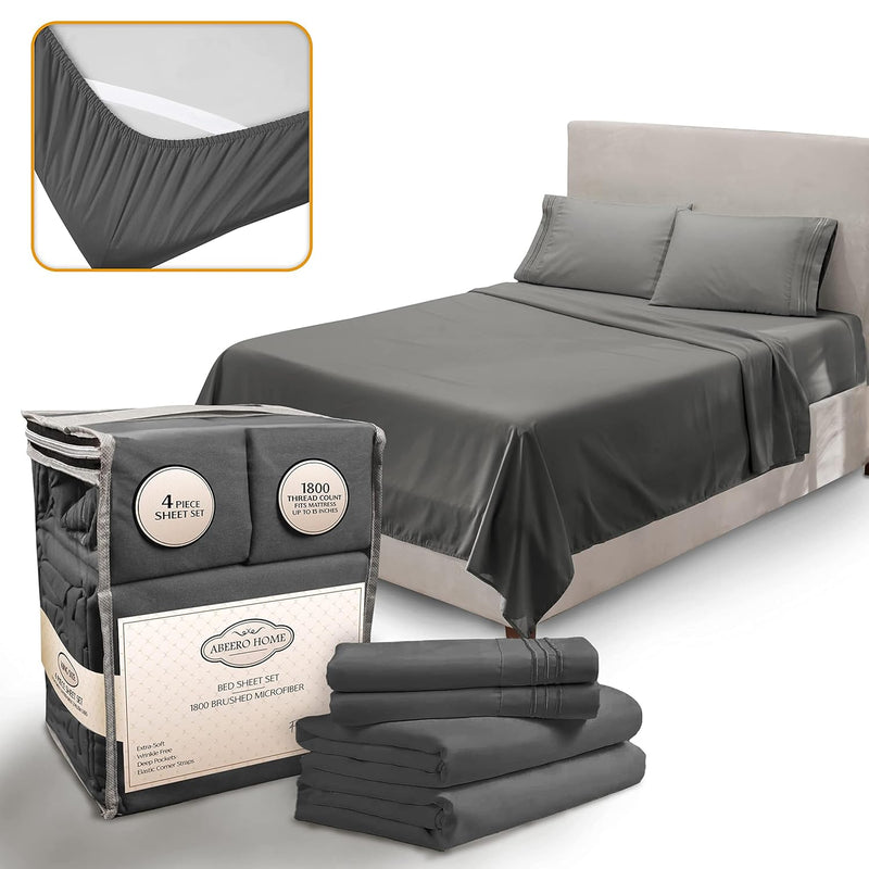 Twin Size Premium Sheet Set - Luxury Hotel Bedding - Cooling Bed Sheets With E