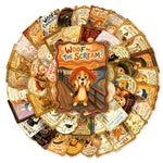 Vintage Animal Art Stickers, Waterproof, 50 Pcs, High-Quality Transparent PET