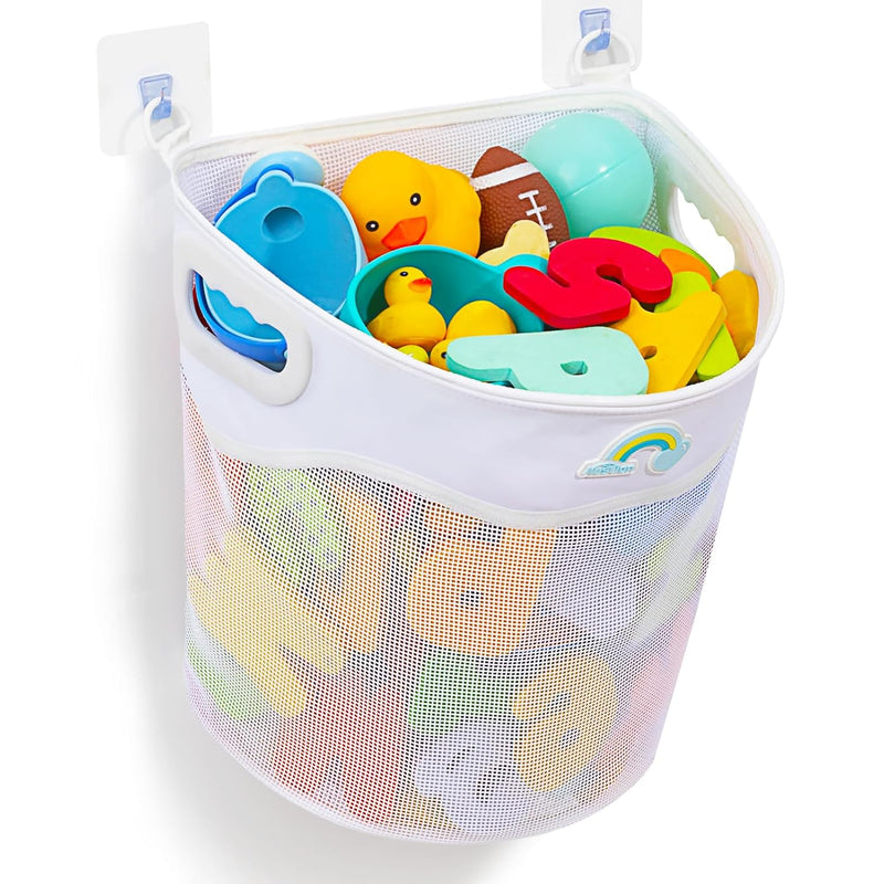 Quick Fetch Way Mesh Bath Toy Holder, Wide Opening And Large Capacity Bath