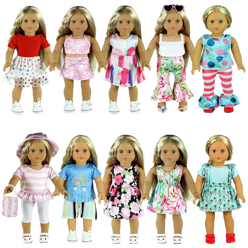 20 Pcs 18 Inch Doll Clothes And Accessories For American 18 Inch Girl Doll