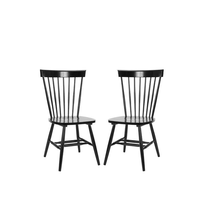 American Homes Collection Parker Country Farmhouse Wood Black Spindle Side Cha