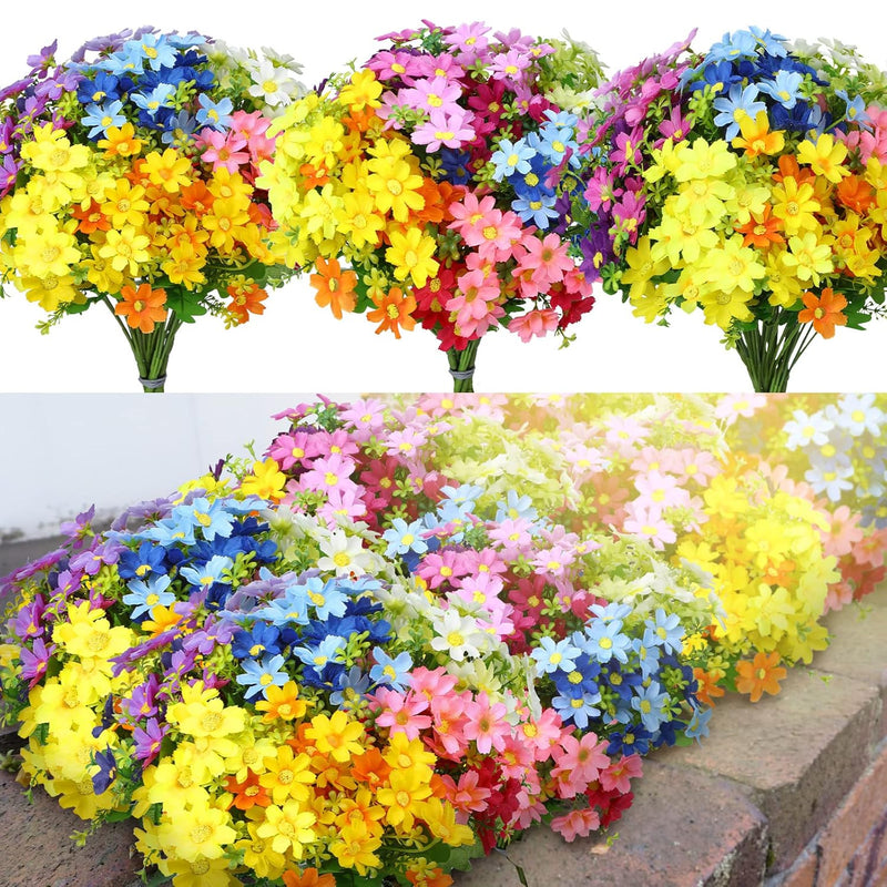 21 Bundles Artificial Flowers Outdoor Uv Resistant Faux Artificial Plants Wild