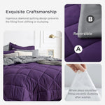 Purple Queen Comforter Set - 7 Pieces Reversible Bed Set Bed In A Bag Queen With Comforters, Sheets, Pillowcases & Shams, Queen Bedding Sets