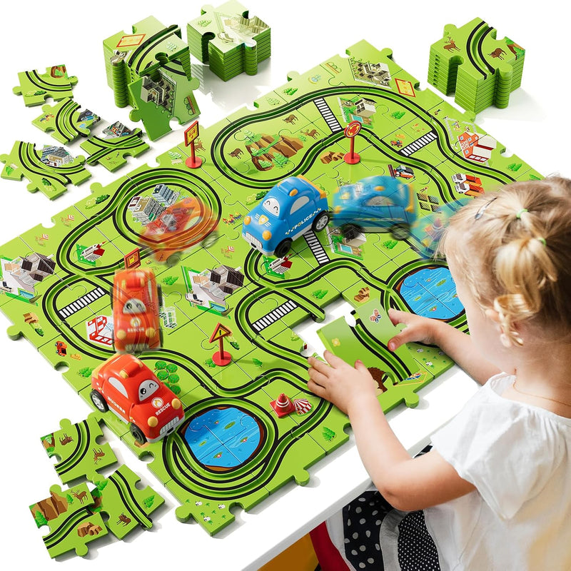 Bennol Toddler Toys Gifts for 2 3 4 5 Year Old Boys, 56 Jigsaw Puzzle Race