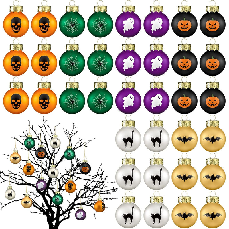 36 Pieces Mini Tree Christmas Ball Ornaments 1.57 Inch Hanukkah Small Baubles