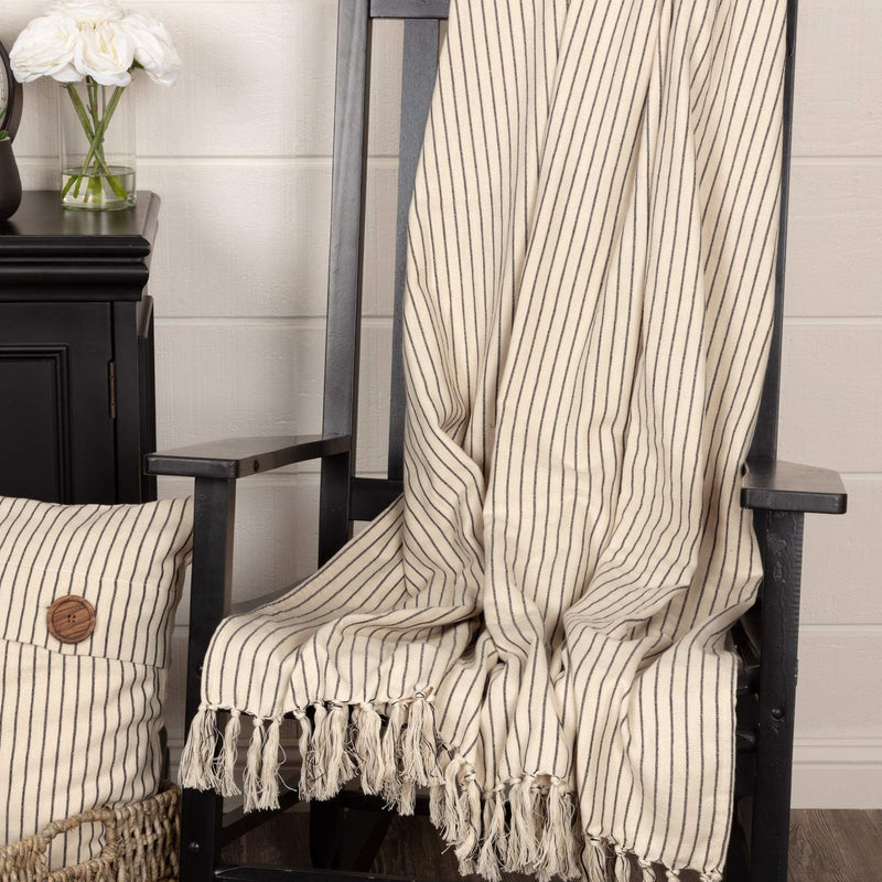 Katie'S Vintage Stripe Throw Blanket, 70" L X 55" W, Oversized, Urban Rustic F