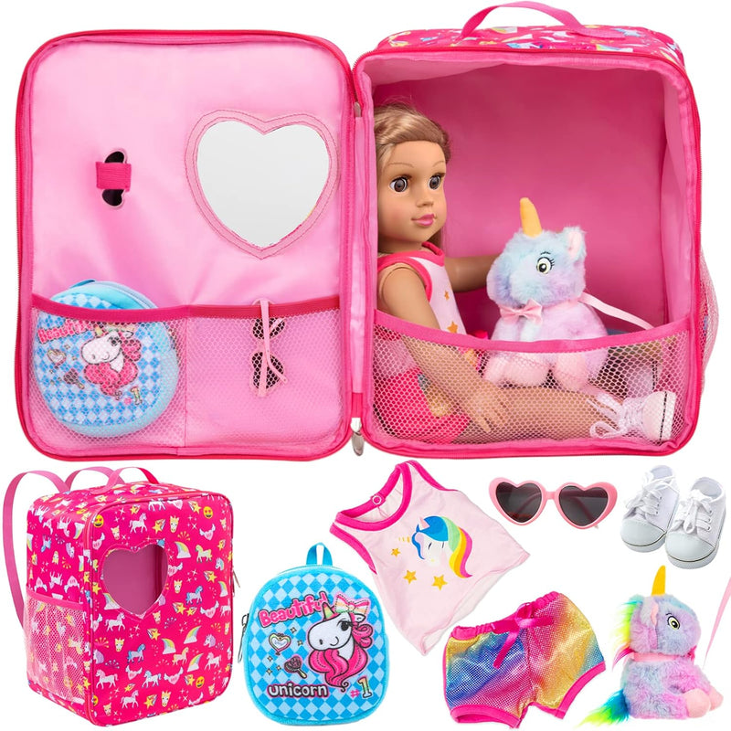 K.T.Fancy 7 Pcs 18 Inch Dolls Bag Carrier Set And Accessories Including 18