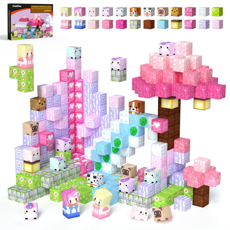 GobiDex Magnetic Blocks Kid Building Toys for 3+ Years Old Girls, STEM Sens