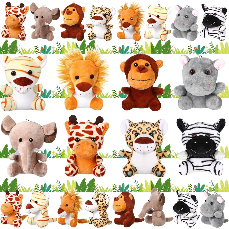 24 Pcs Mini Stuffed Forest Animals Bulk Jungle Animal 4.8 Inch Lovely Toys
