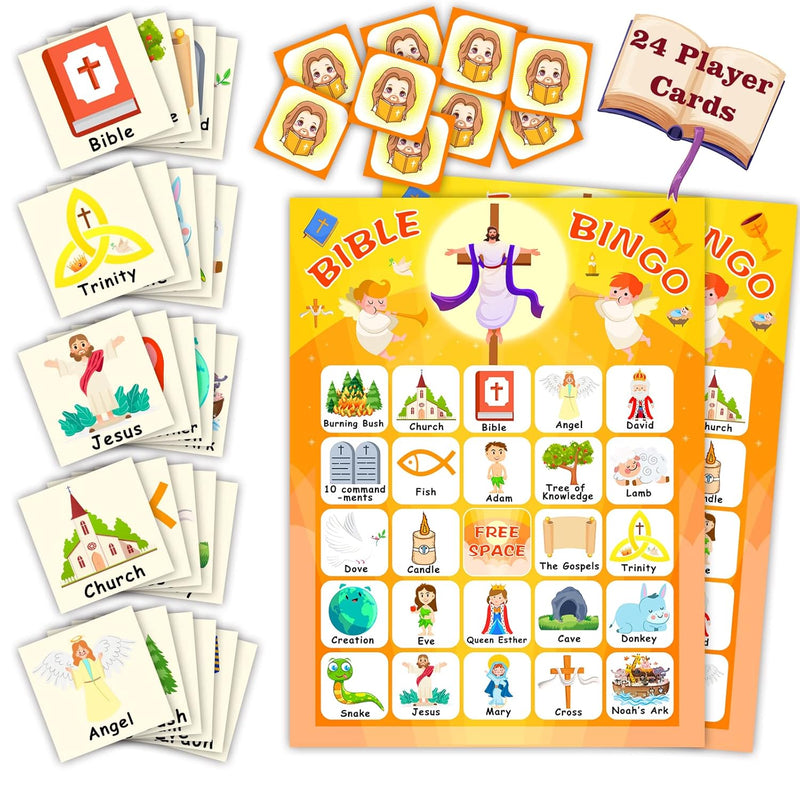 Bible Bingo Game For Kids Adults Christian Sunday Church Game Bible Activit