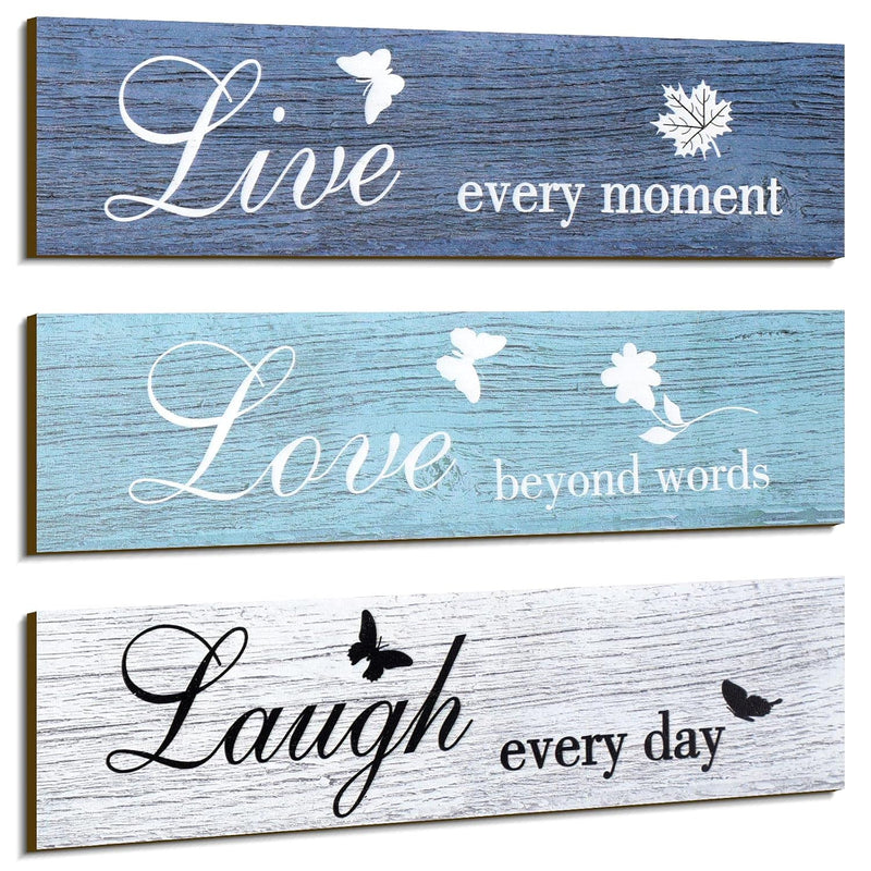 3 Pieces Rustic Wood Sign Wall Decor Live Love And Laugh Quote Sign Farmhouse