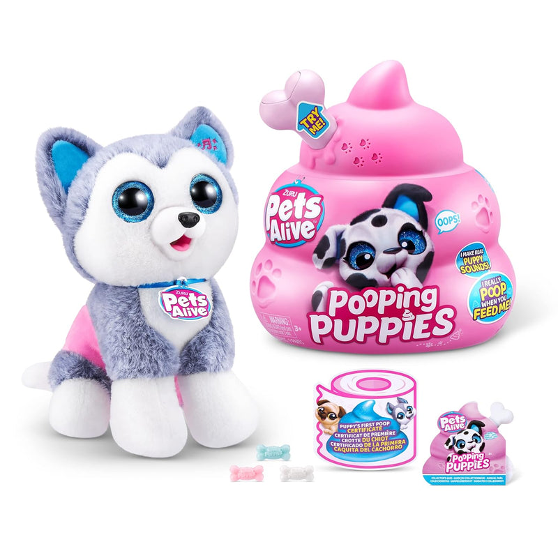 Pooping Puppies (Husky) By Zuru Surprise Puppy Plush, Ultra Soft Plushies,