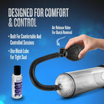 Blush Male Penis Pump Performance Vx101 - Beginner 9" Penis Enlargement Vacuum Pump - Synthetic Rubber Ball Pump For More Suction - Soft Comfortable Sleeve - Ed Support - Adult Sex Toy For Men - Clear