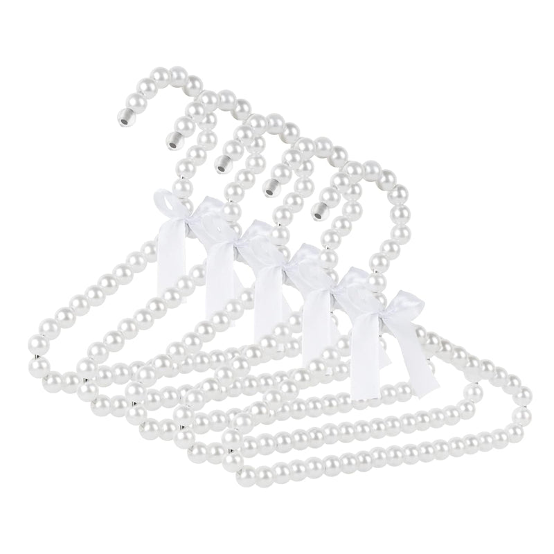 5 Pack Pearl Hanger Kids, Small Pearl Beads Bow Clothes Hangers, Elegant Standar