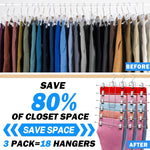 3 Pack Closet-Organizer-Pants-Hangers-Space-Saving,Metal Closet-Organizers-and-Storage,6 Tier Organization and Storage Short Skirt Hangers Cilp,Dorm Room Essentials for College Students Girls Boys Guy