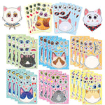 Make Your Own Holographic Cat Stickers Kit for DIY Crafts and Cat Birthday Party Favors - 32 Pcs