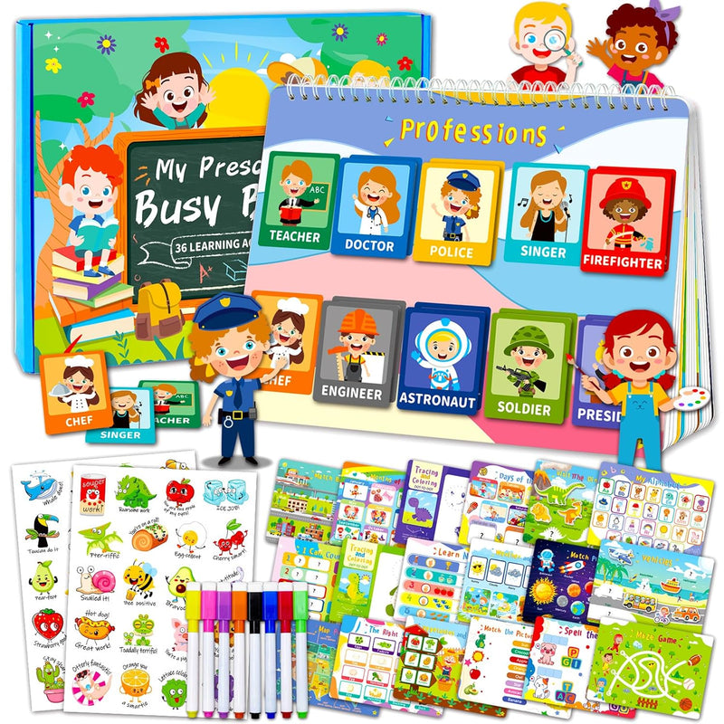 36 Theme Montessori Busy Book For Toddlers 3 And Up, Preschool Learning Act
