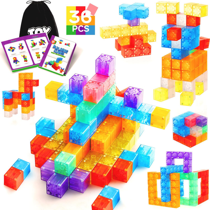 TOY Life 36PCS Magnetic Blocks for Kids Ages 4-8, Magnetic Building Blocks