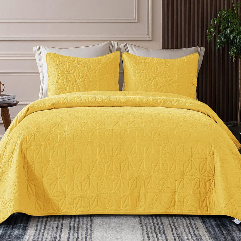 3-Piece Queen Size Quilt Set/Bedspreads/Coverlets For All Season, Star Pattern
