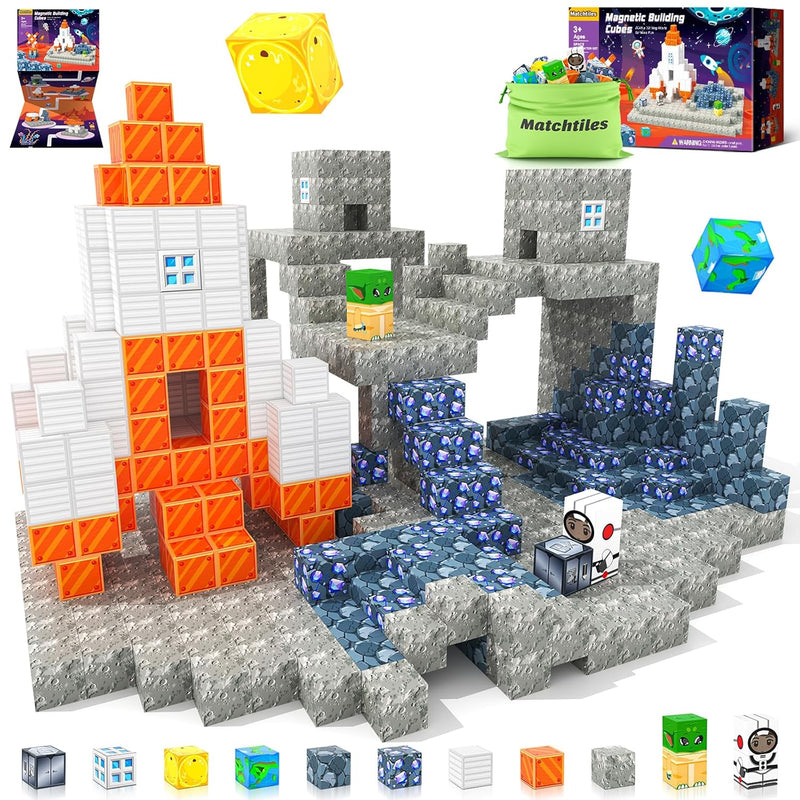 Magnetic Blocks, Build Mine Magnet World Set, Magnetic Tiles Building Toys