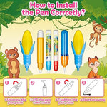 Water Doodle Mat for Kids with Magic Pens and Drawing Templates
