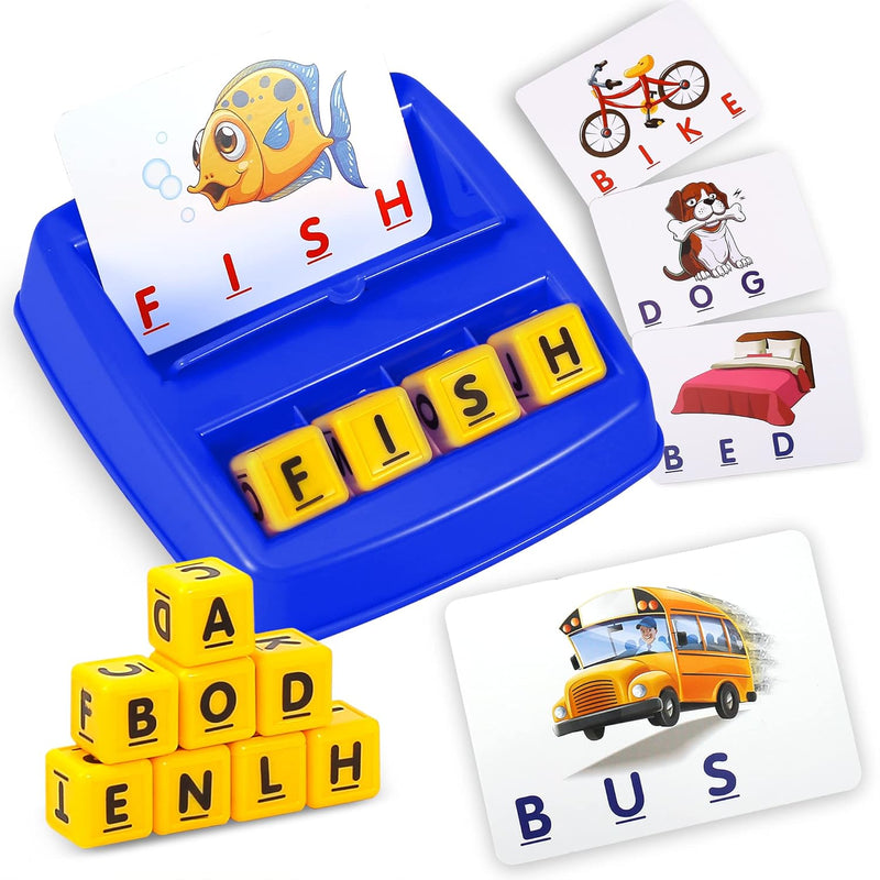 Matching Letter Game, Alphabet Spelling & Reading Words, Objects & Color Re