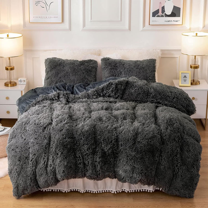Plush Fluffy Oeko-Tex Certified Luxury Ultra Soft Shaggy Crystal Velvet Beddin
