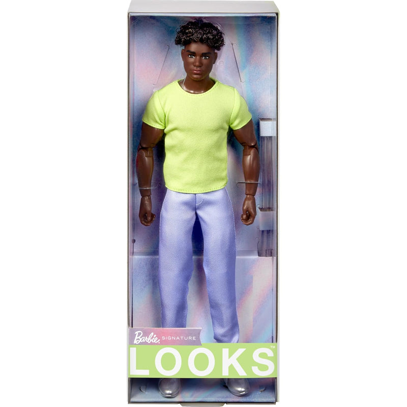 Barbie Looks Ken Doll, Collectible No. 25 with Curly Black Hair & Modern Y2
