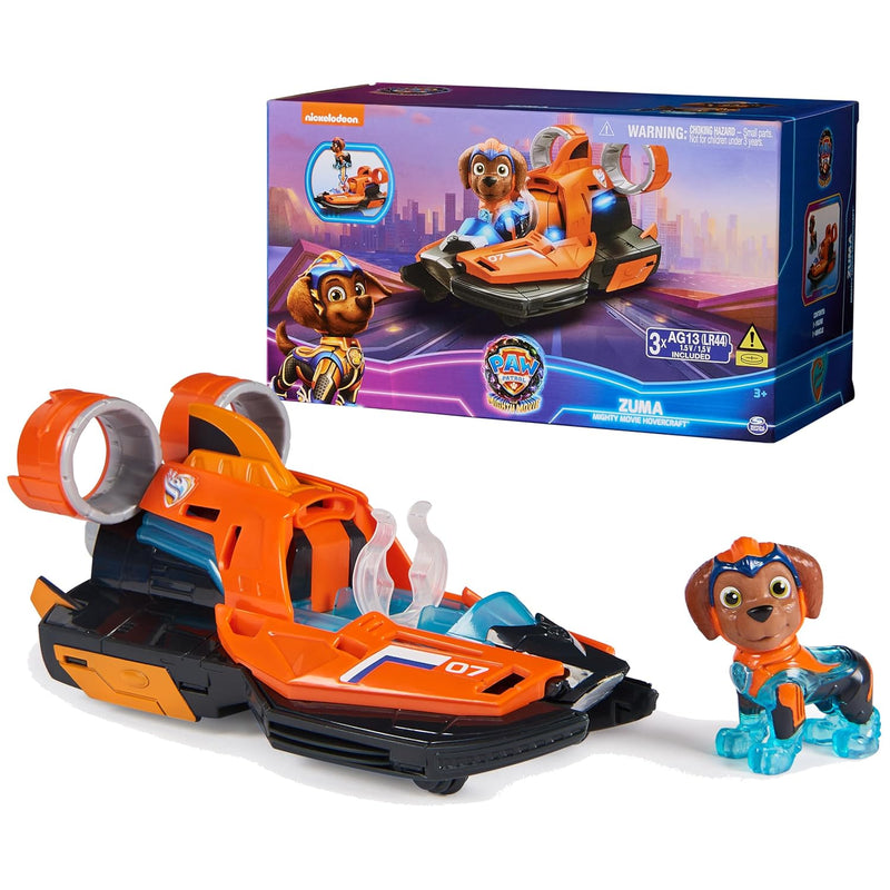 Paw Patrol: The Mighty Movie, Toy Jet Boat with Zuma Mighty Pups Action Fig