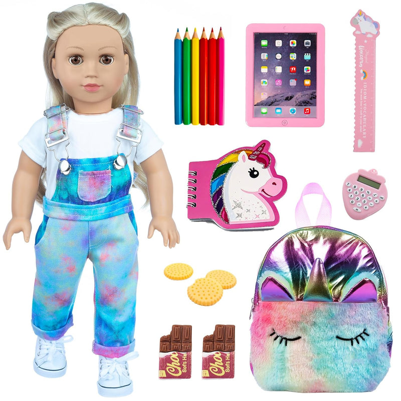 American 18 Inch Doll Accessories, Cute School Supplies Set For 18 Inch Dol