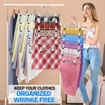 3 Pack Closet-Organizer-Pants-Hangers-Space-Saving,Metal Closet-Organizers-and-Storage,6 Tier Organization and Storage Short Skirt Hangers Cilp,Dorm Room Essentials for College Students Girls Boys Guy