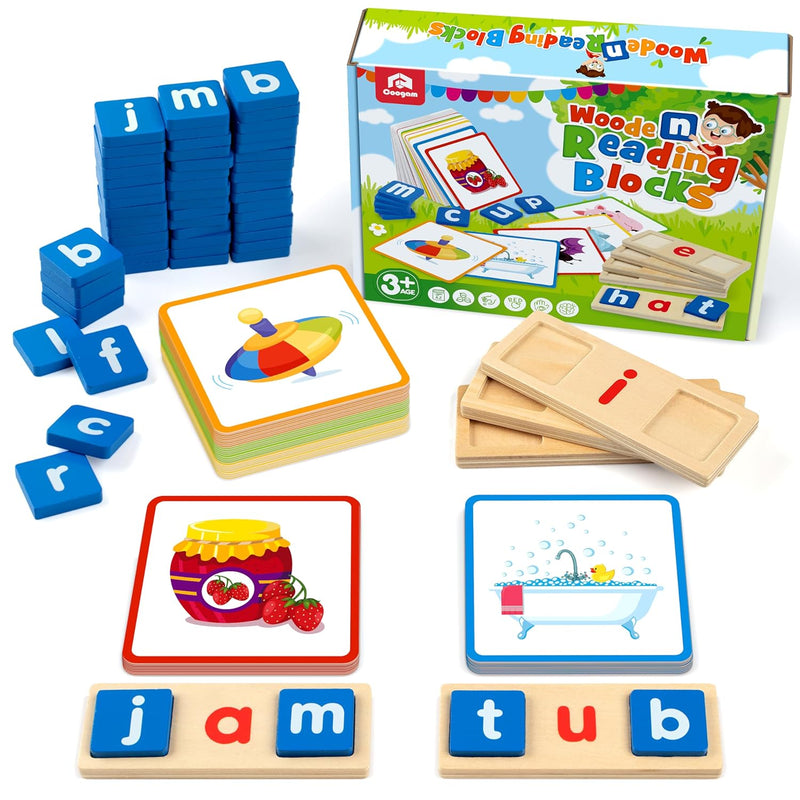 Coogam Wooden Short Vowel Reading Letters Sorting Spelling Games, Site CVC