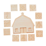 Interchangeable Barn Quilt Sign Kit | Wood Barn + 12 Mini Quilt Tiles