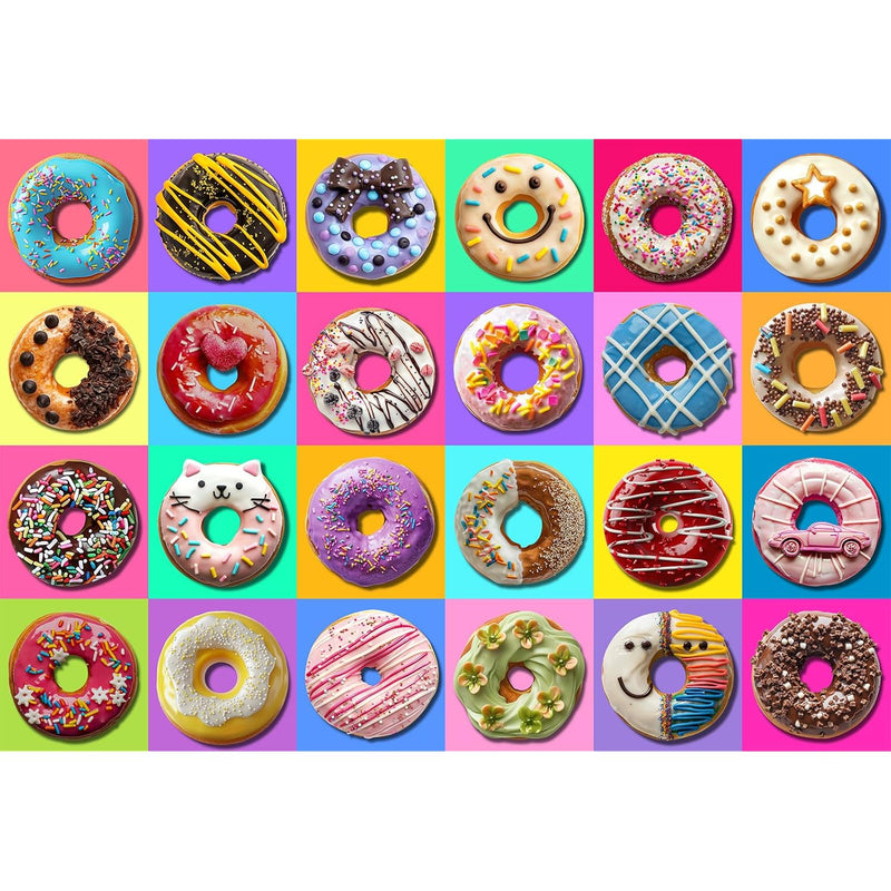 Puzzles For Kids Ages 4 8 10 Boys Girls, Colorful Donuts 100 Piece Puzzle C