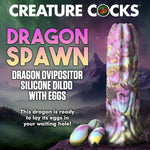 Dragon Spawn Dragon Ovipositor Silicone Dildo With Eggs For Men, Women, & Couples. Fantasy Dildo & Harness Compatible. Premium Silicone And Ovipositor Eggs. 1 Piece, Pink & Yellow.