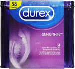 Sensi-Thin Ultra-Thin Condoms – 58 Count Box for Enhanced Comfort & Sensation