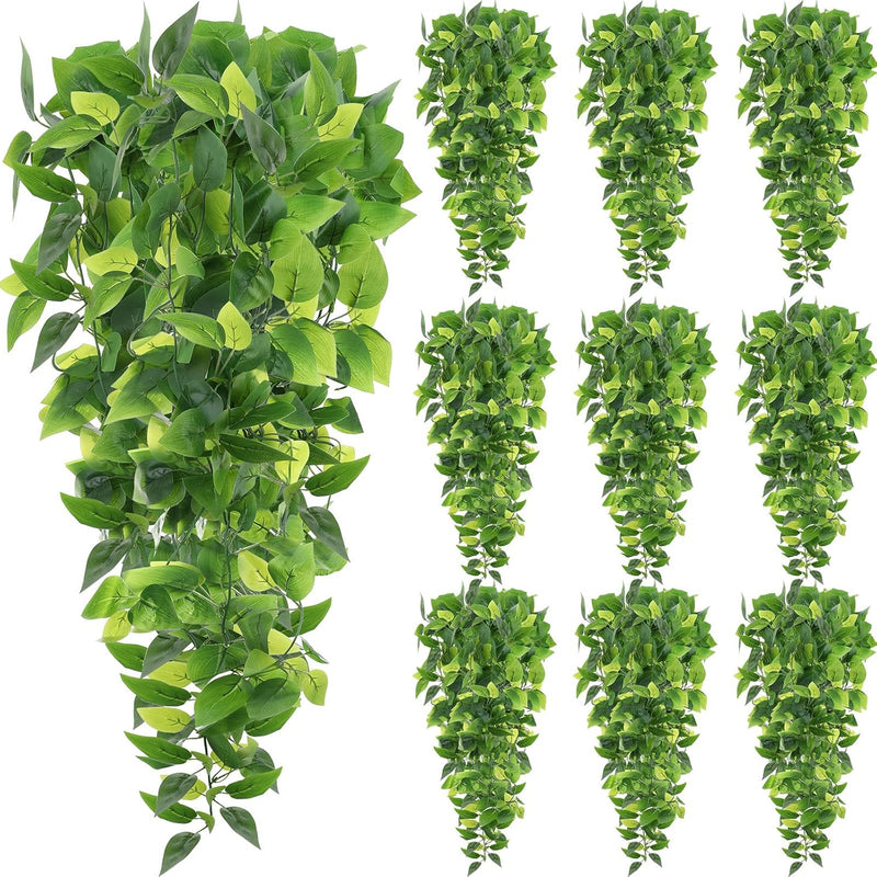 12 Pcs Artificial Hanging Plants Fake Ivy Vines With Fake Leaves For Living Ro