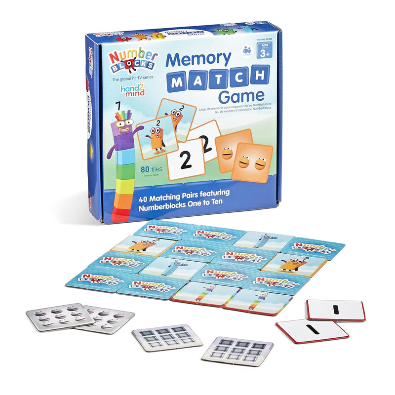 hand2mind Numberblocks Memory Match Game, Memory Card Game, Matching Games